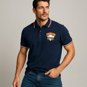 Cooperstown Dreams Park Polo Shirt Men’s Large Blue Ringer Preppy Baseball